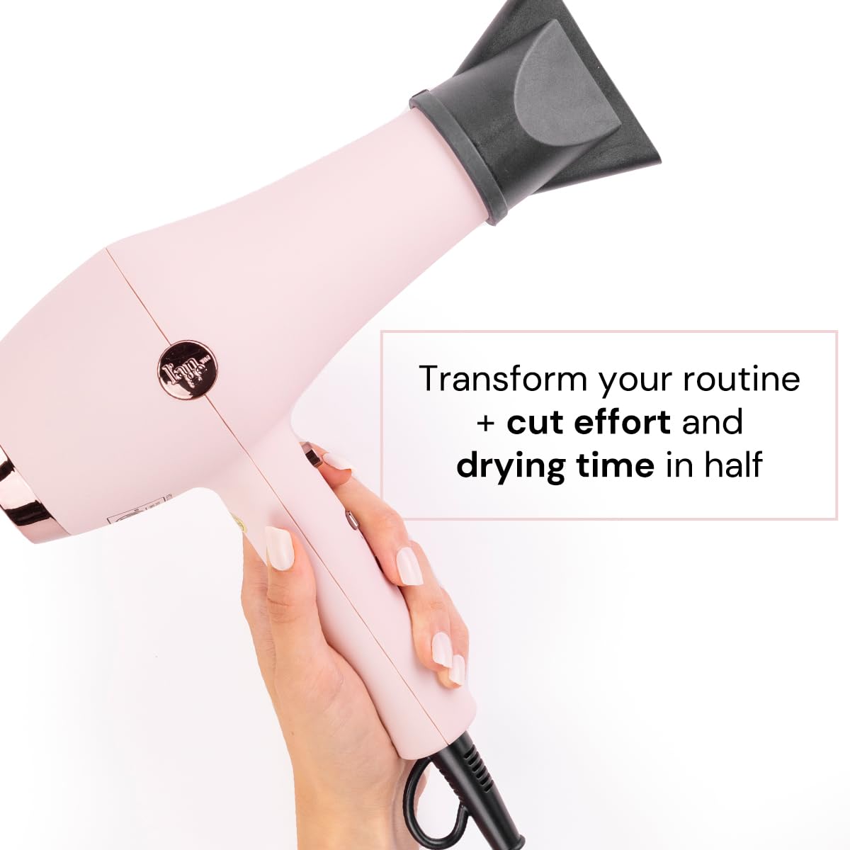 L'ANGE HAIR Soleil Professional Hair Dryer, 3 Heat Settings & 2 Airflow Settings, Cool Shot Locks-in Style, (Blush)