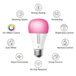 Kasa Smart Light Bulbs, 1000 Lumens High Brightness, 16M Color Changing, Dimmable Smart WiFi Light Bulb, A19, KL135(4-Pack)