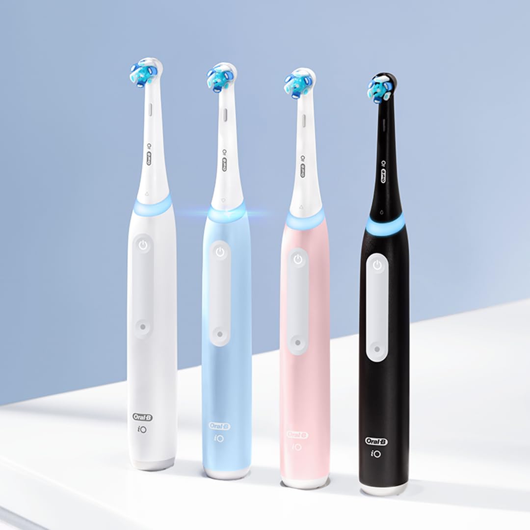 Oral-B iO Deep Clean Rechargeable Electric Powered Toothbrush, White with iO Series 3 Limited, 2 Brush Heads and Travel Case