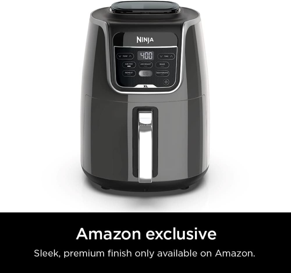 Ninja Air Fryer XL, 5.5 Qt. Capacity that can Air Fry, Air Roast, Bake, Reheat & Dehydrate, Grey, AF150AMZ