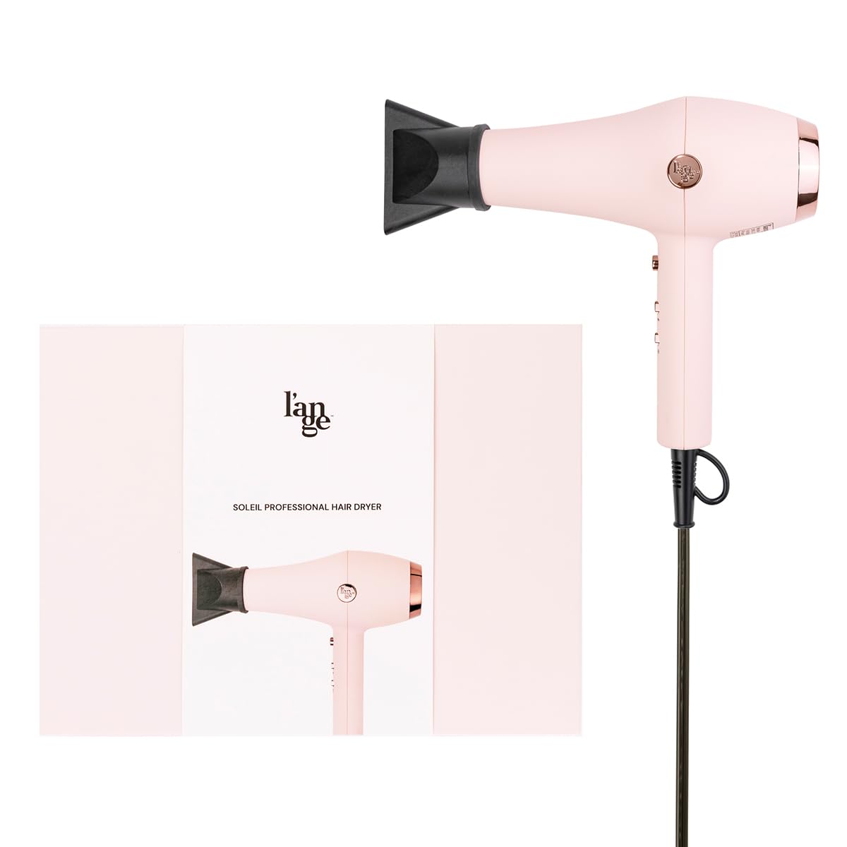 L'ANGE HAIR Soleil Professional Hair Dryer, 3 Heat Settings & 2 Airflow Settings, Cool Shot Locks-in Style, (Blush)