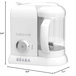 BEABA Babycook Solo 4 in 1 Baby Food Maker, Puree Steamer and Blender for Purees, Grinder with Auto Steam Cooking, White
