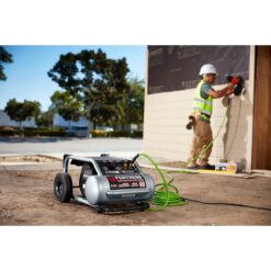 FORTRESS 5 Gallon, 225 PSI High Performance Oil-Free Wheeled Jobsite Air Compressor