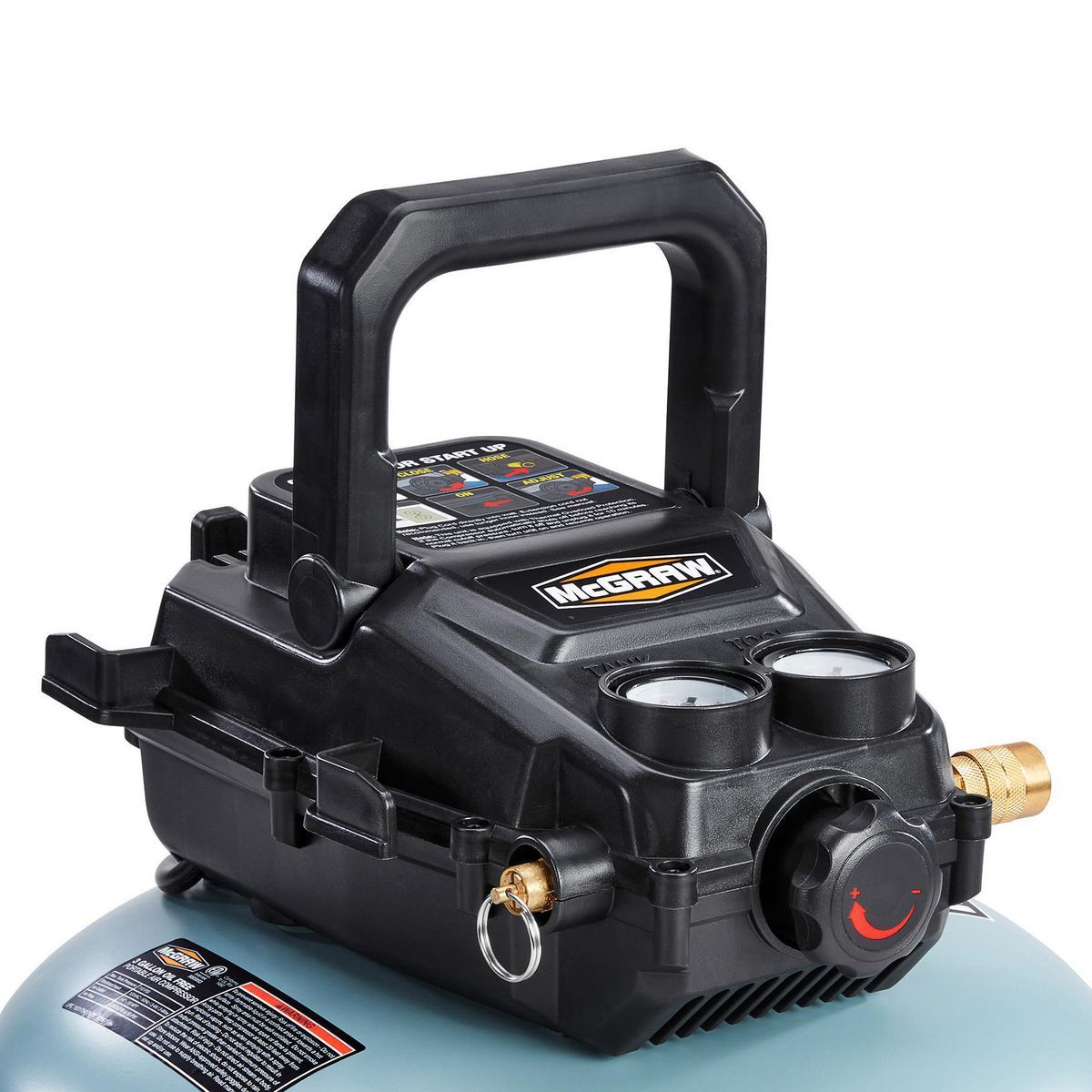 MCGRAW 3 Gallon, 110 PSI Oil-Free Light-Duty Pancake Air Compressor