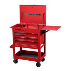 U.S. GENERAL 30 in., 5-Drawer Mechanics Cart, Red