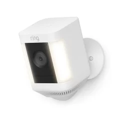 Ring Spotlight Cam Plus Battery - Smart Security Video Camera with 2 Motion-Activated LED Spotlights, 2-Way Talk, Color Night Vision, 2-Pack, White