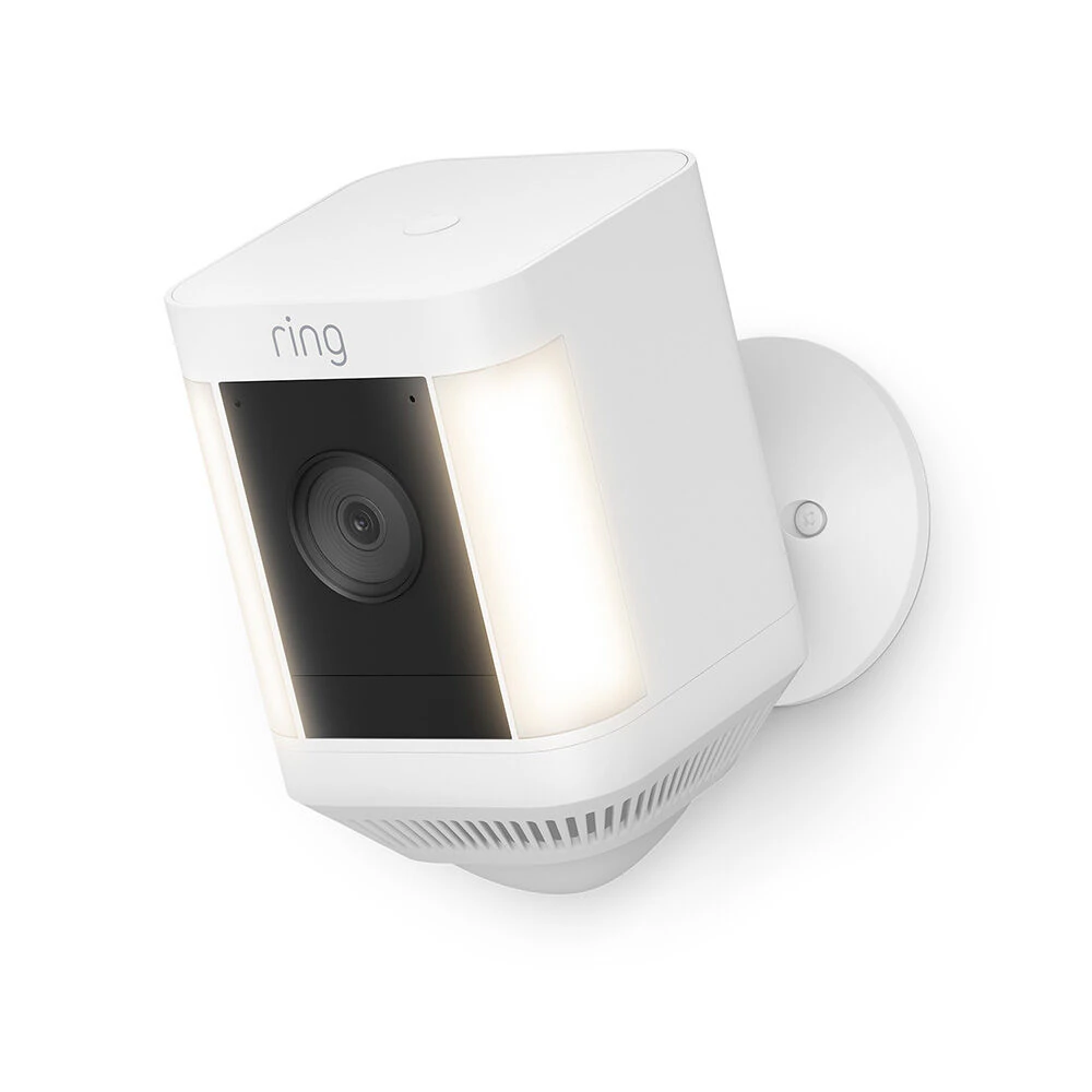 Ring Spotlight Cam Plus, Battery-operated - Smart Security Video Camera with 2 Motion-Activated LED Spotlights, 2-Way Talk, White