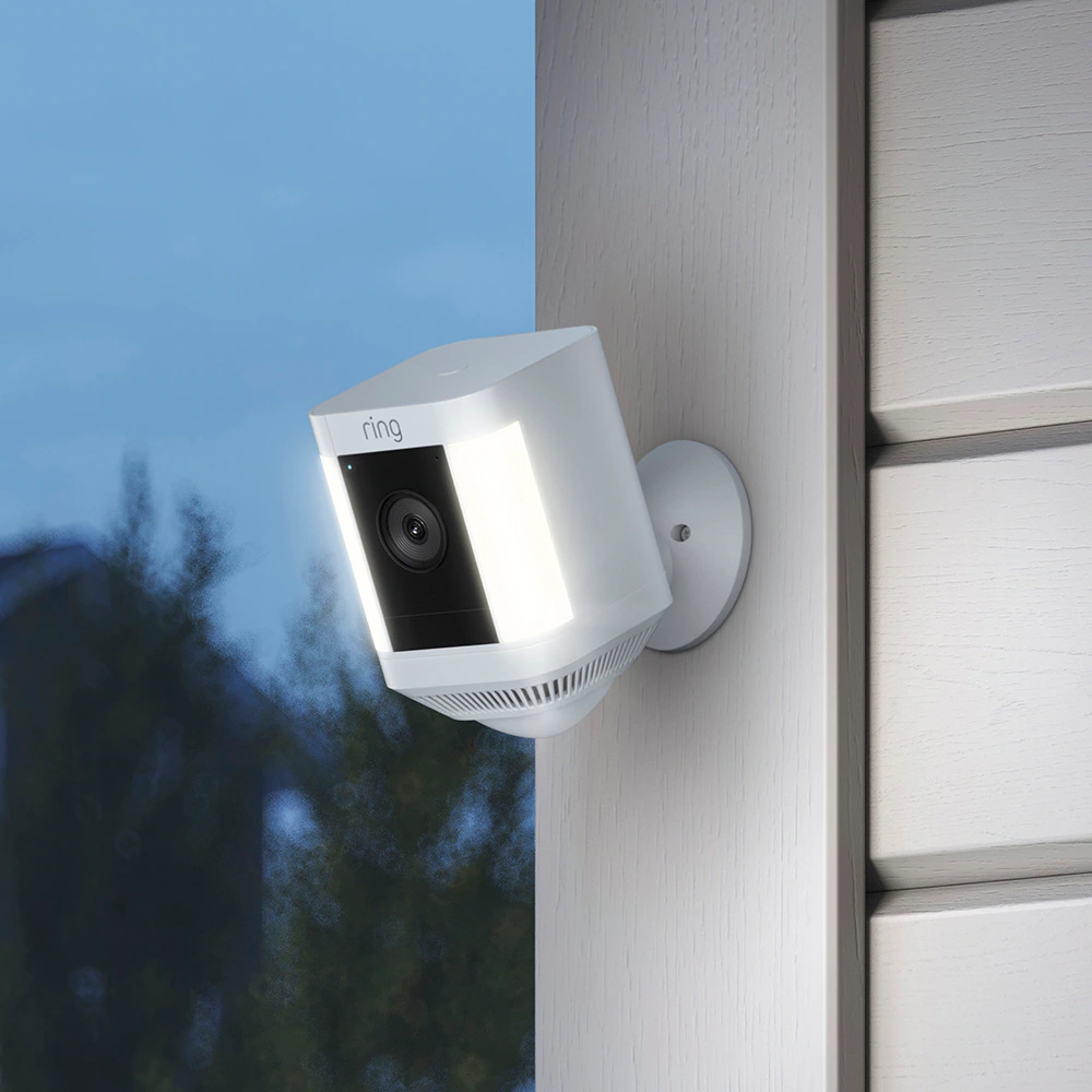 Ring Spotlight Cam Plus, Battery-operated - Smart Security Video Camera with 2 Motion-Activated LED Spotlights, 2-Way Talk, White