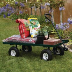 ONE STOP GARDENS 1000 lb. Capacity Mesh Deck Steel Wagon