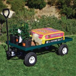 ONE STOP GARDENS 1000 lb. Capacity Mesh Deck Steel Wagon