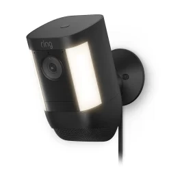 Ring Spotlight Cam Pro, Plug-In - Smart Security Video Camera with 2 Motion-Activated LED Spotlights, Dual Band Wifi, 3D Motion Detection, Black
