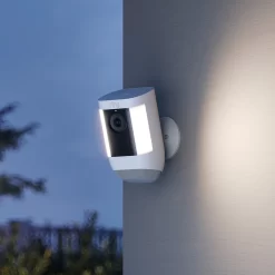 Ring Spotlight Cam Pro, Battery - Smart Security Video Camera with 2 Motion-Activated LED Spotlights, Dual Band Wifi, 3D Motion Detection, White