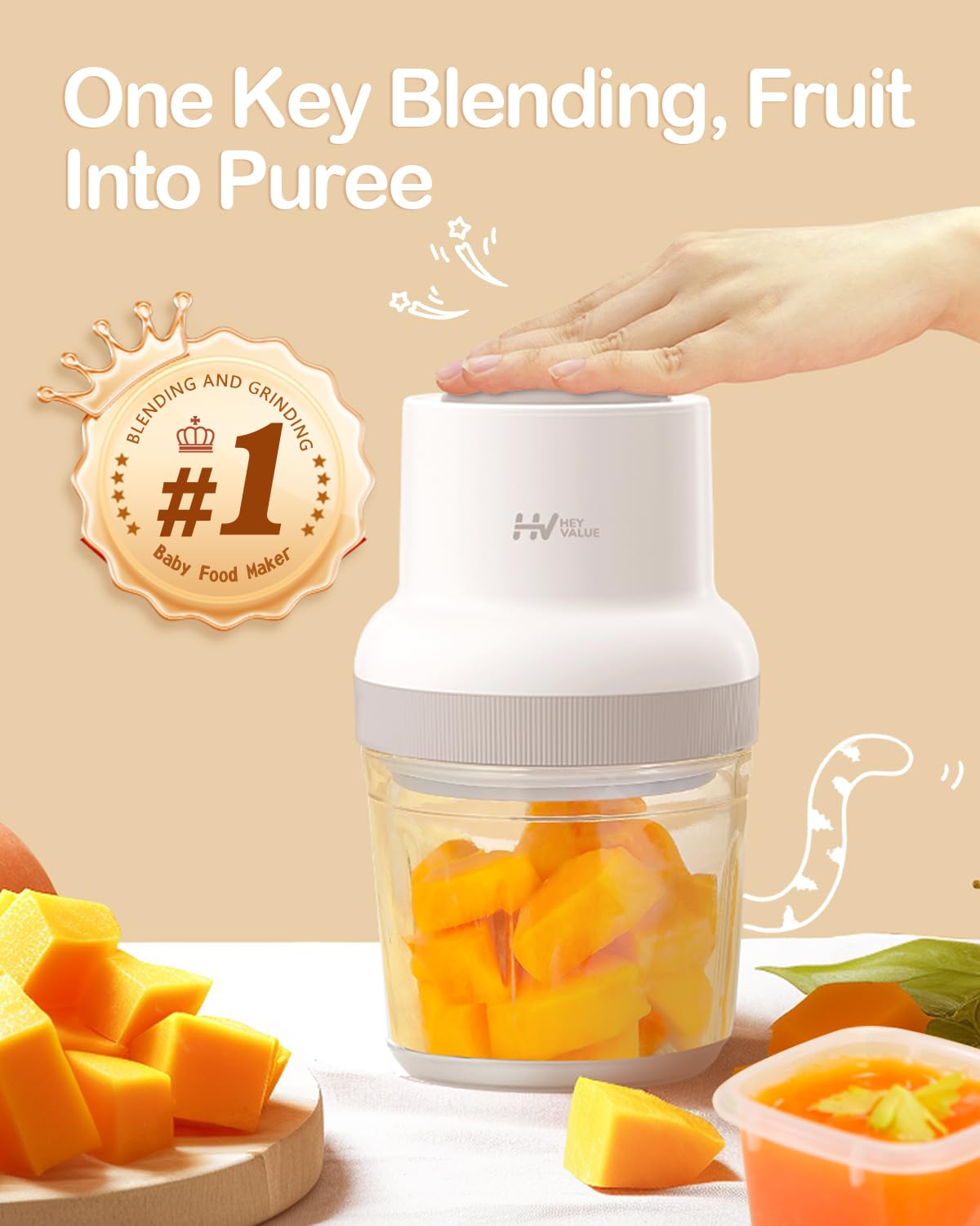 HEYVALUE Baby Food Maker, HEYVALUE 13-in-1 Baby Food Processor Set for Baby Food (Gray)