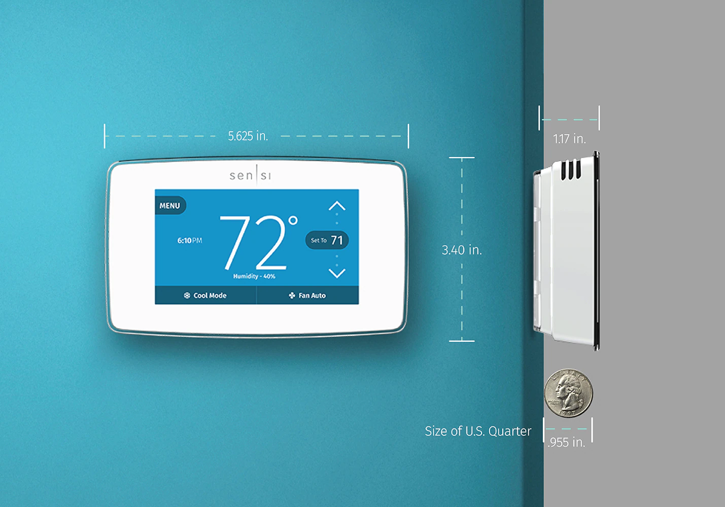 Emerson White Smart Thermostat with Wi-Fi Compatibility