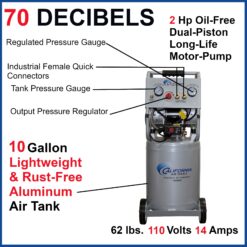 California Air Tools 10-Gallon Portable Electric 125 PSI Vertical Air Compressor