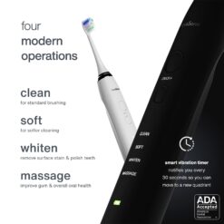 AquaSonic DUO PRO – Ultra Whitening 40,000 VPM Electric ToothBrushes – ADA Accepted - 4 Modes with Smart Timers