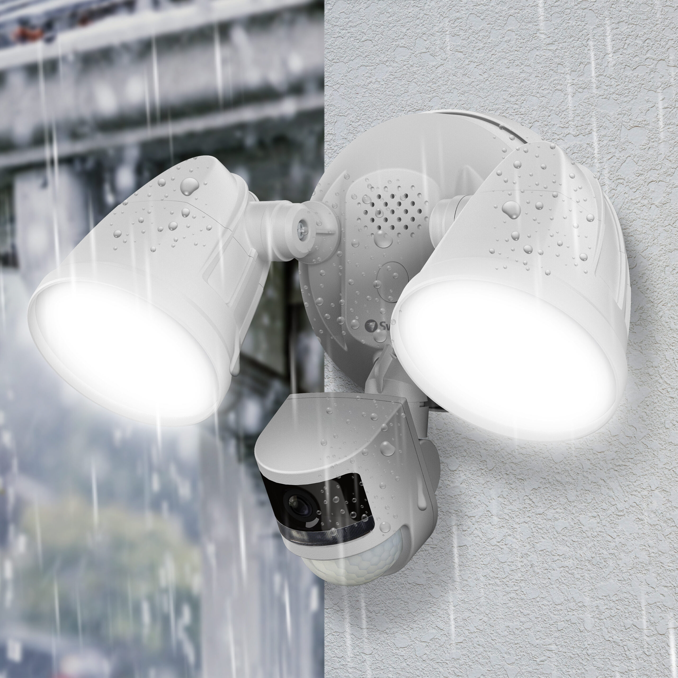 Swann 4K Floodlight Security Camera Outdoor 1-Camera Hardwired FloodlightMicro Sd (Included) Security Camera System