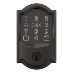 Schlage Encode Plus Camelot Aged Bronze Smart Lock Electronic Deadbolt with Wifi Bluetooth Touchscreen Keypad