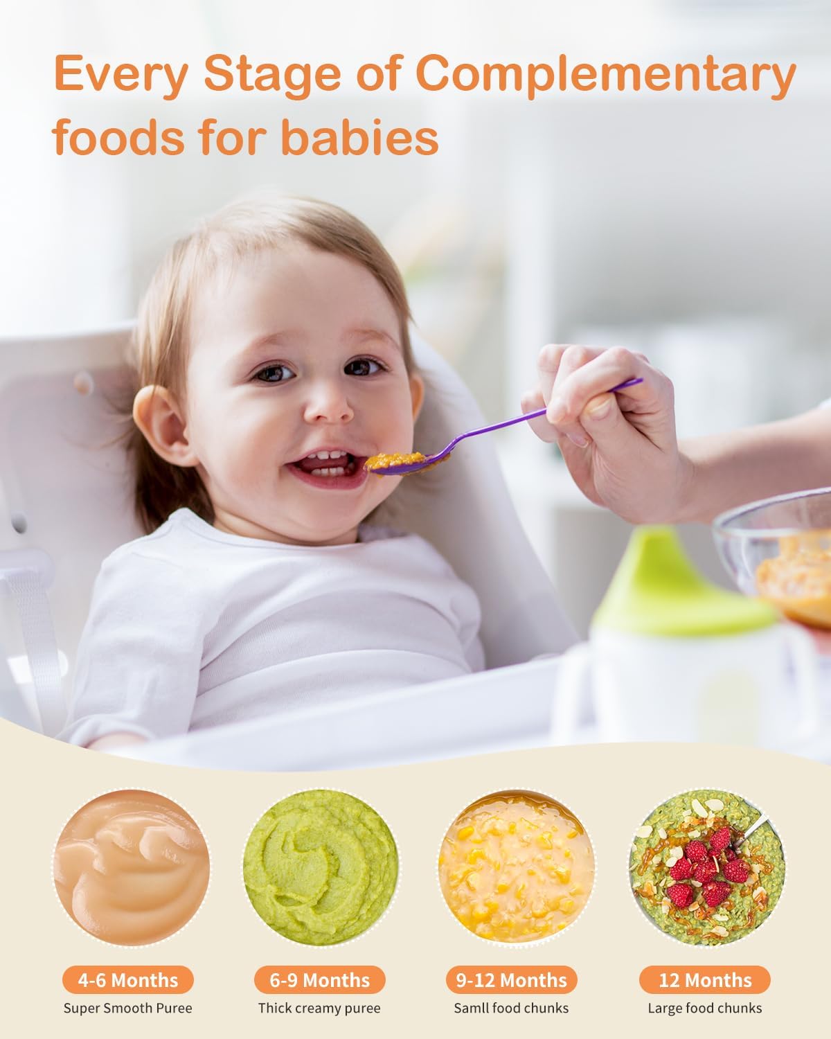 HEYVALUE Baby Food Maker, HEYVALUE 13-in-1 Baby Food Processor Set for Baby Food (Gray)