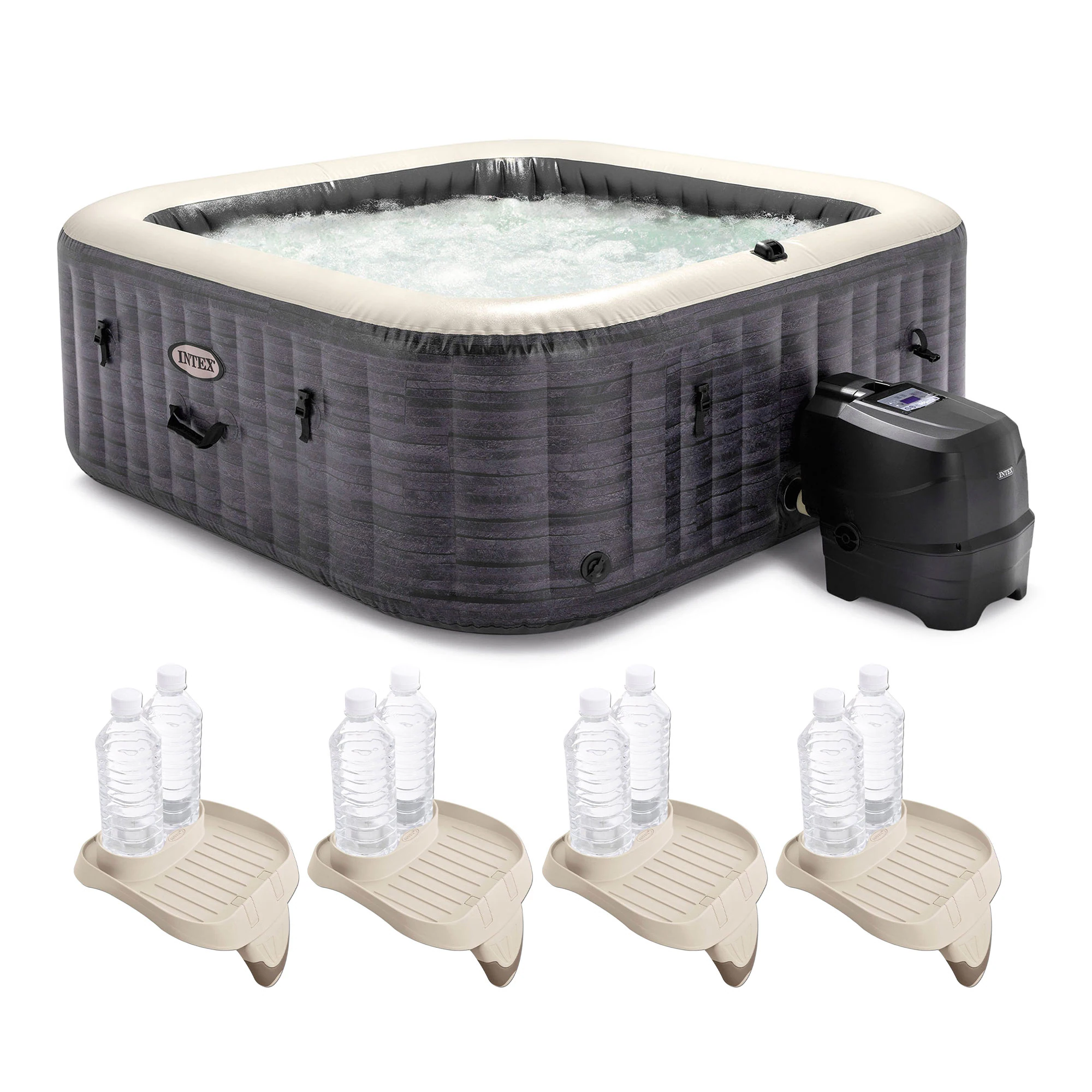 Intex 140 Jet 6-Person Inflatable Square Hot Tub (Cover Included)