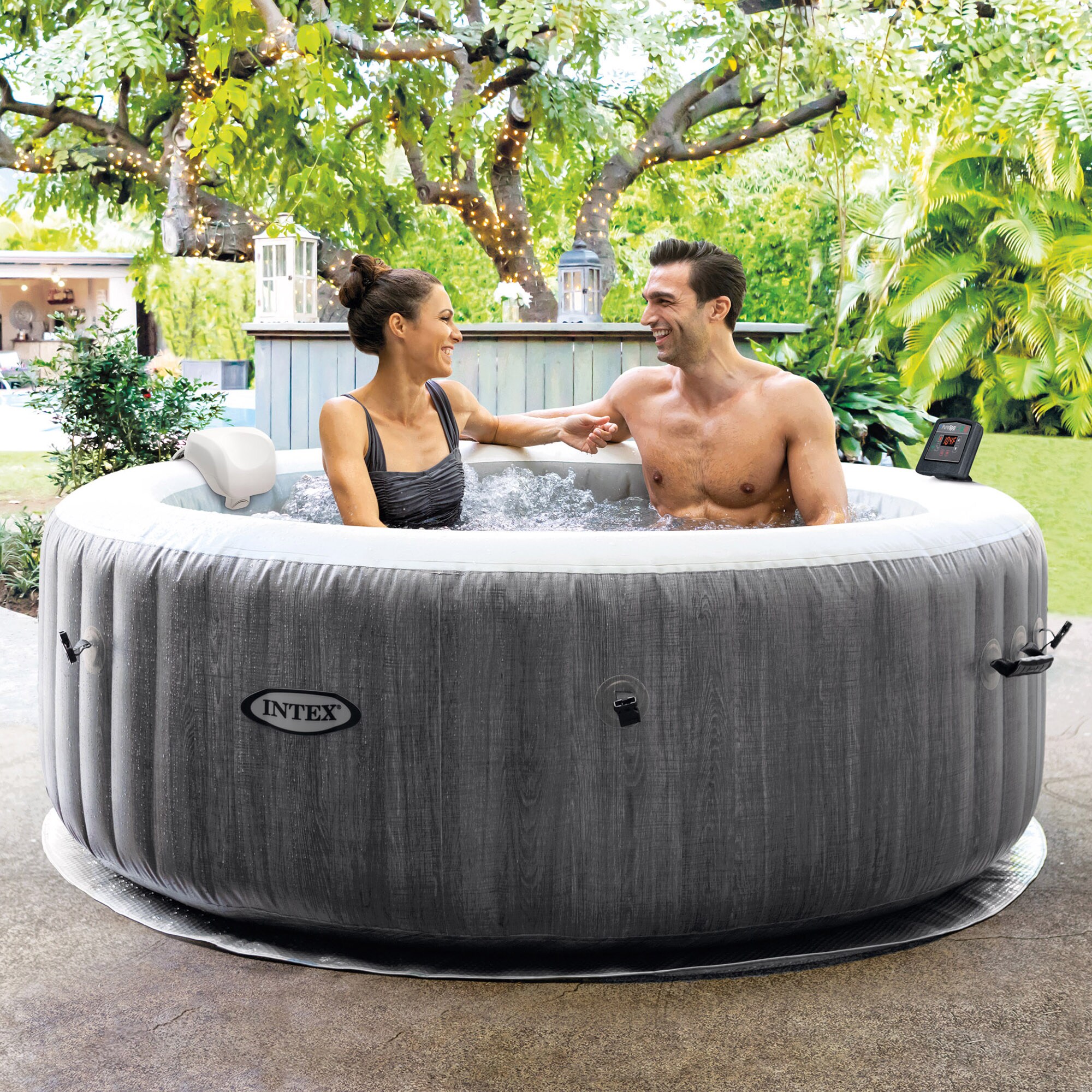 Intex 140 Jet 4-Person Inflatable Round Hot Tub (Cover Included)