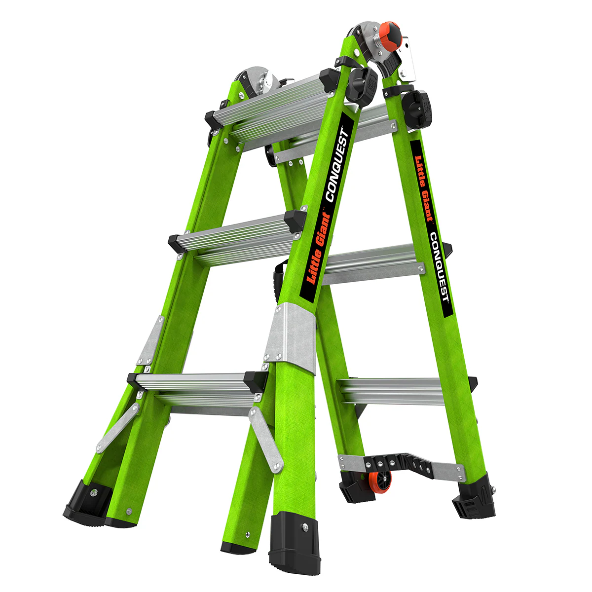 Little Giant Ladders Conquest 14.3-ft Reach Type 1aa- 375-lb Load Capacity Telescoping Multi-Position Ladder