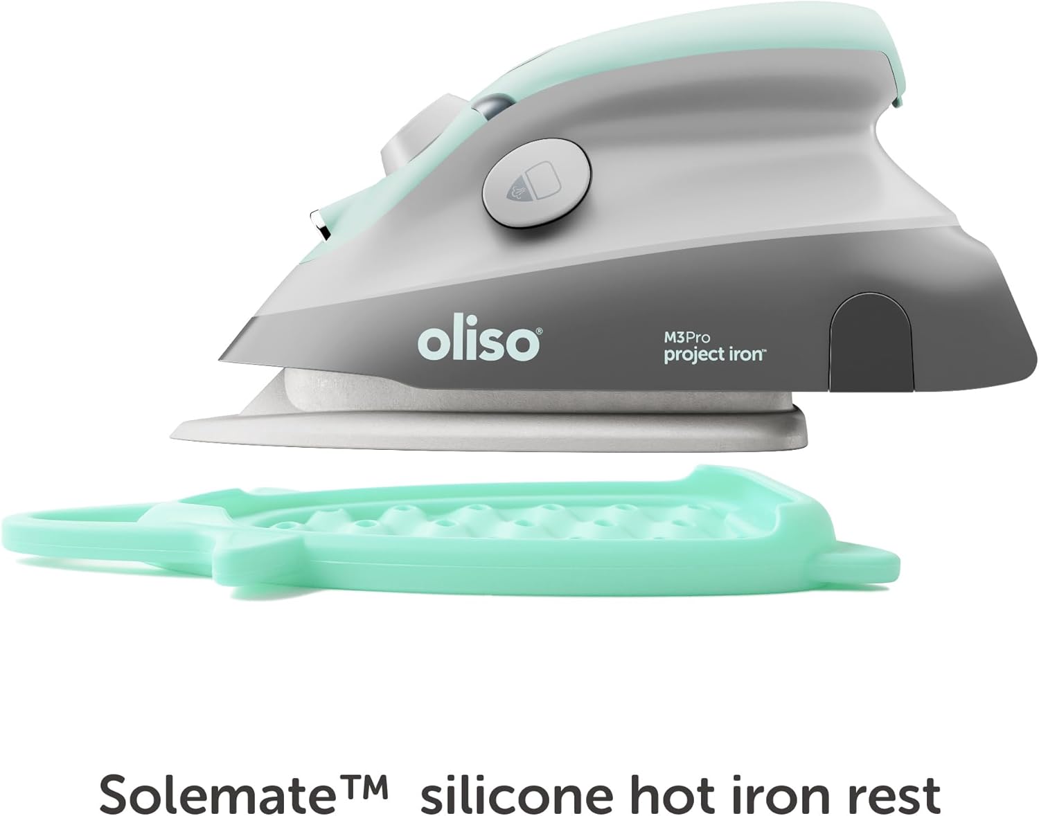 Oliso M3Pro Project Steam Iron with Solemate, 1000 Watt Ceramic Soleplate Steam Iron, Aqua