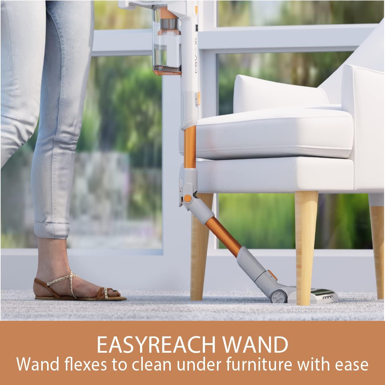 Kenmore DS4030 21.6V Cordless Stick Vacuum with EasyReach Wand, Lightweight Cleaner, Orange