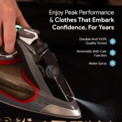 Bartnelli Pro Luxury Steam Iron for Clothes, New Powerful Steam Technology, Non-Stick Ceramic Soleplate, 1700 Watts