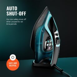PurSteam SteamTech Elite 1750W Steam Iron, Digital Temp Control & LED Display, Ceramic Soleplate
