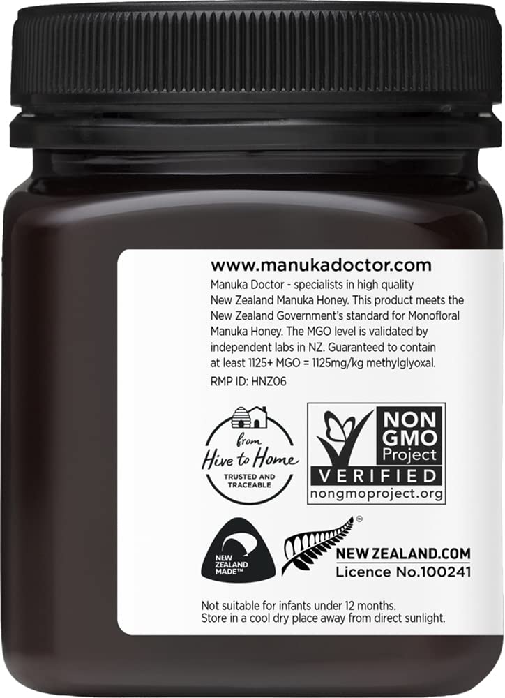 MANUKA DOCTOR - MGO 1125+ Manuka Honey Monofloral, 100% Pure New Zealand Honey (8.75 oz)