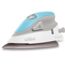 Oliso M2 Mini Project Steam Iron with Solemate - for Sewing, Quilting, Crafting, and Travel, Turquoise