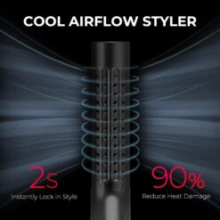 TYMO Airflow Styler 2.0 Curling Iron - Flat Iron Hair Straightener and Curler 2 in 1, 1.25 Inch Ionic Curling Wand, Black