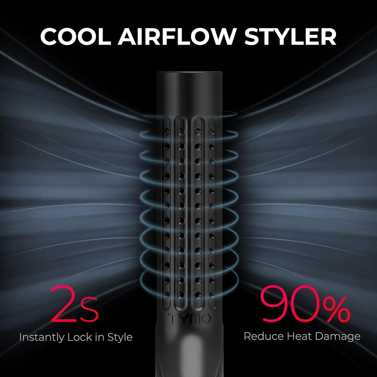 TYMO Airflow Styler 2.0 Curling Iron - Flat Iron Hair Straightener and Curler 2 in 1, 1.25 Inch Ionic Curling Wand, Black