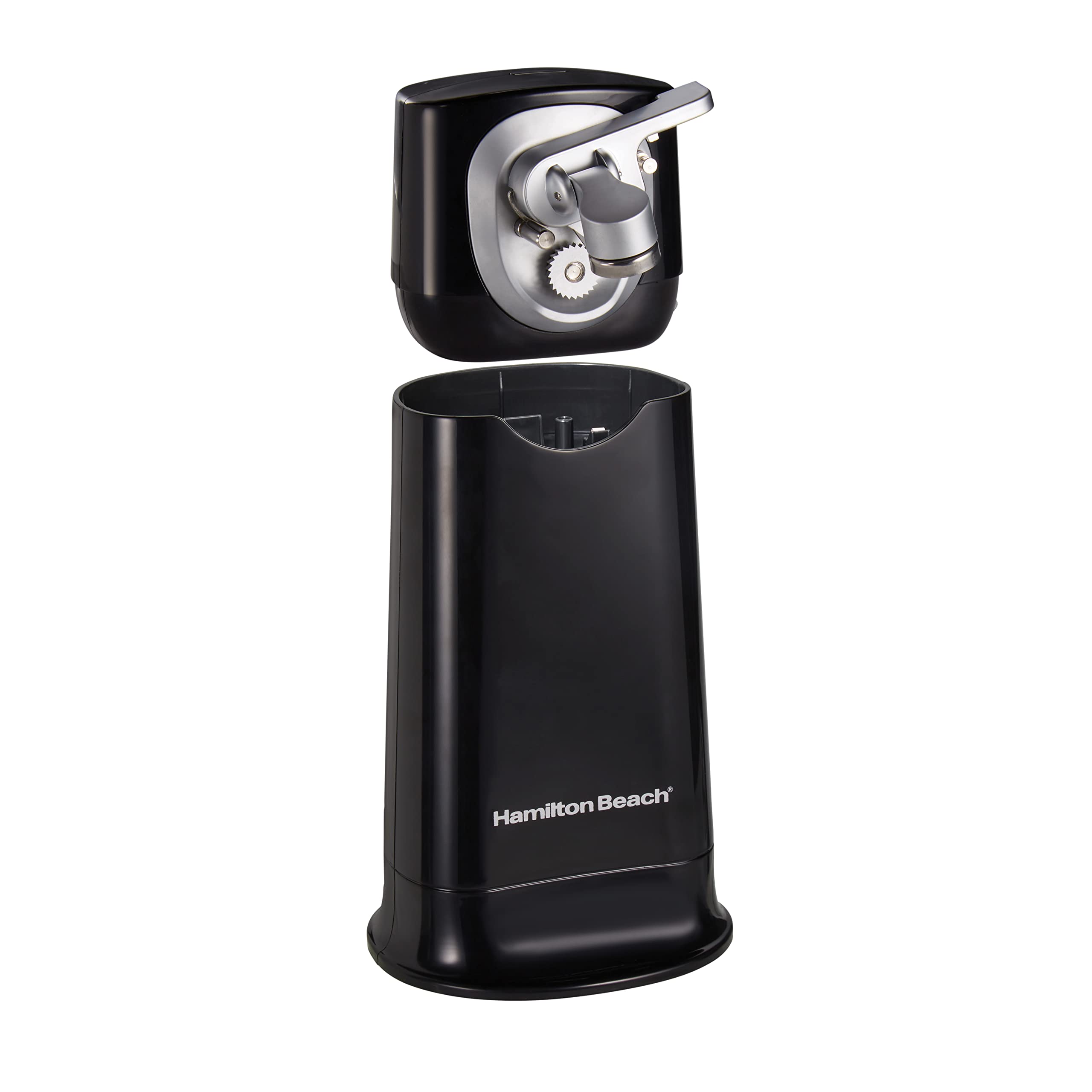 Hamilton Beach 2-in-1 Electric Automatic Can Opener for Kitchen with Hands-Free Removable Walking Head, Black (76611F)
