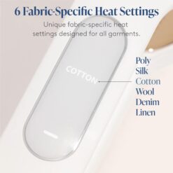 Nori Press Travel Steam Iron, Handheld Iron With Steam, No Ironing Board Required, Easy to Use w/ 6 Fabric Settings, White
