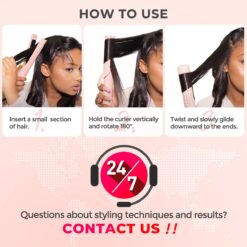 TYMO Airflow Curling Iron for Lasting Curls, Flat Iron Hair Straightener and Curler 2 in 1, Anti-Scald Ionic Curling Wand 1.25 Inch, Pink