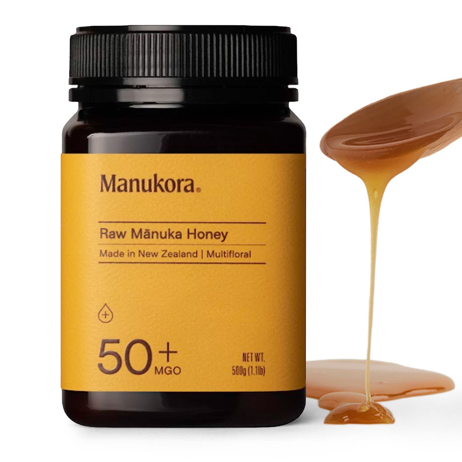 Manukora Raw Manuka Honey, MGO 50+, New Zealand Honey, Non-GMO, Traceable from Hive to Hand - 500g (1.1 Lb)