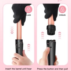 Waver Curling Iron Wand, BESTOPE PRO 5 in 1 Curling Wand Set with 3 Barrel Hair Crimper for Women