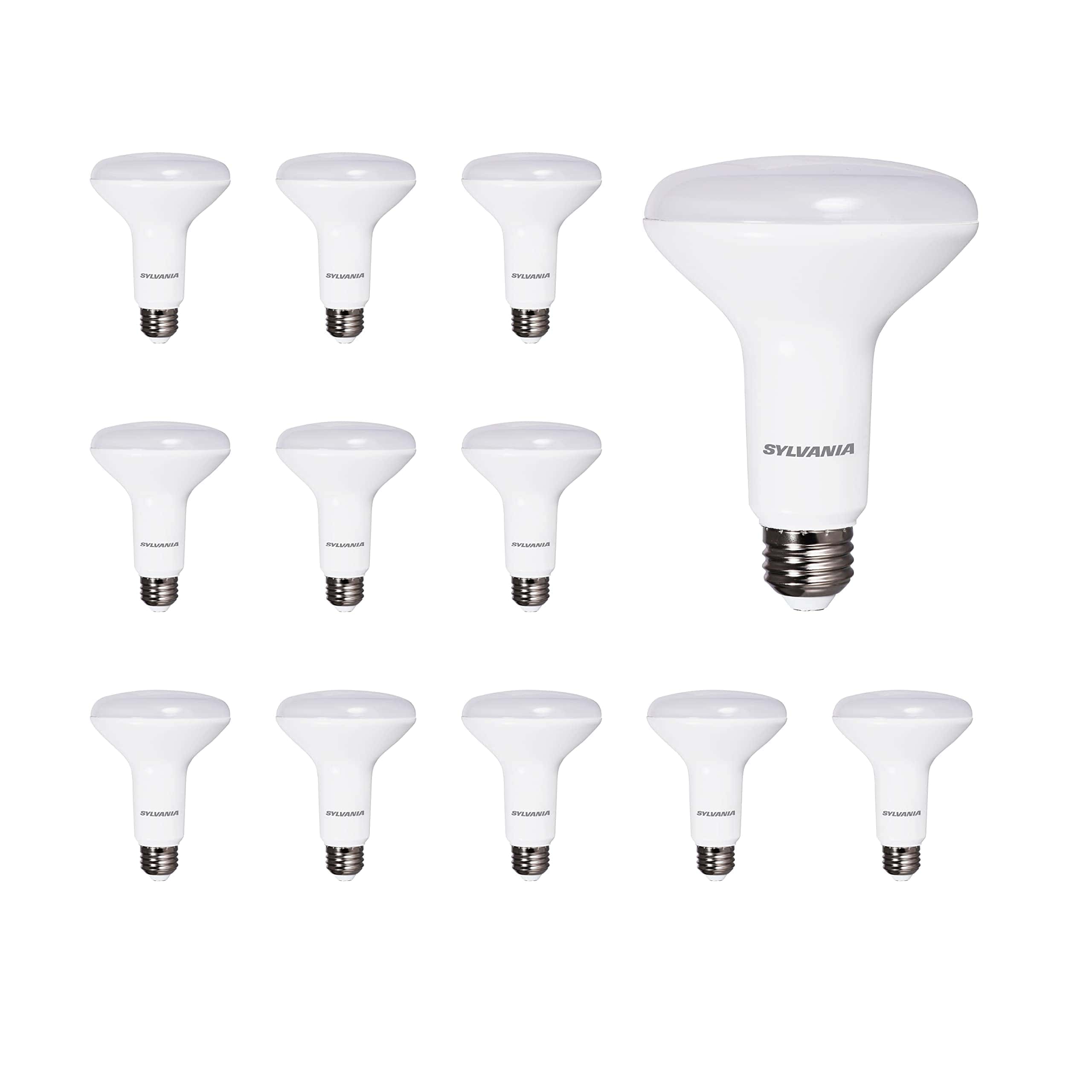 Sylvania LED Flood BR30 Light Bulb, 65W = 9W, 650 Lumens, Dimmable, 2700K, Soft White - 12 Pack (41262)