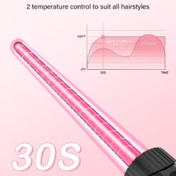 Waver Curling Iron Wand, BESTOPE PRO 5 in 1 Curling Wand Set with 3 Barrel Hair Crimper for Women
