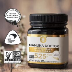 MANUKA DOCTOR - MGO 525+ Manuka Honey Monofloral, 100% Pure New Zealand Honey, Certified, RAW, Non-GMO (8.75 oz)
