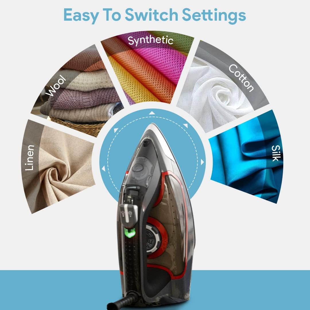 Bartnelli Pro Luxury Steam Iron for Clothes, New Powerful Steam Technology, Non-Stick Ceramic Soleplate, 1700 Watts