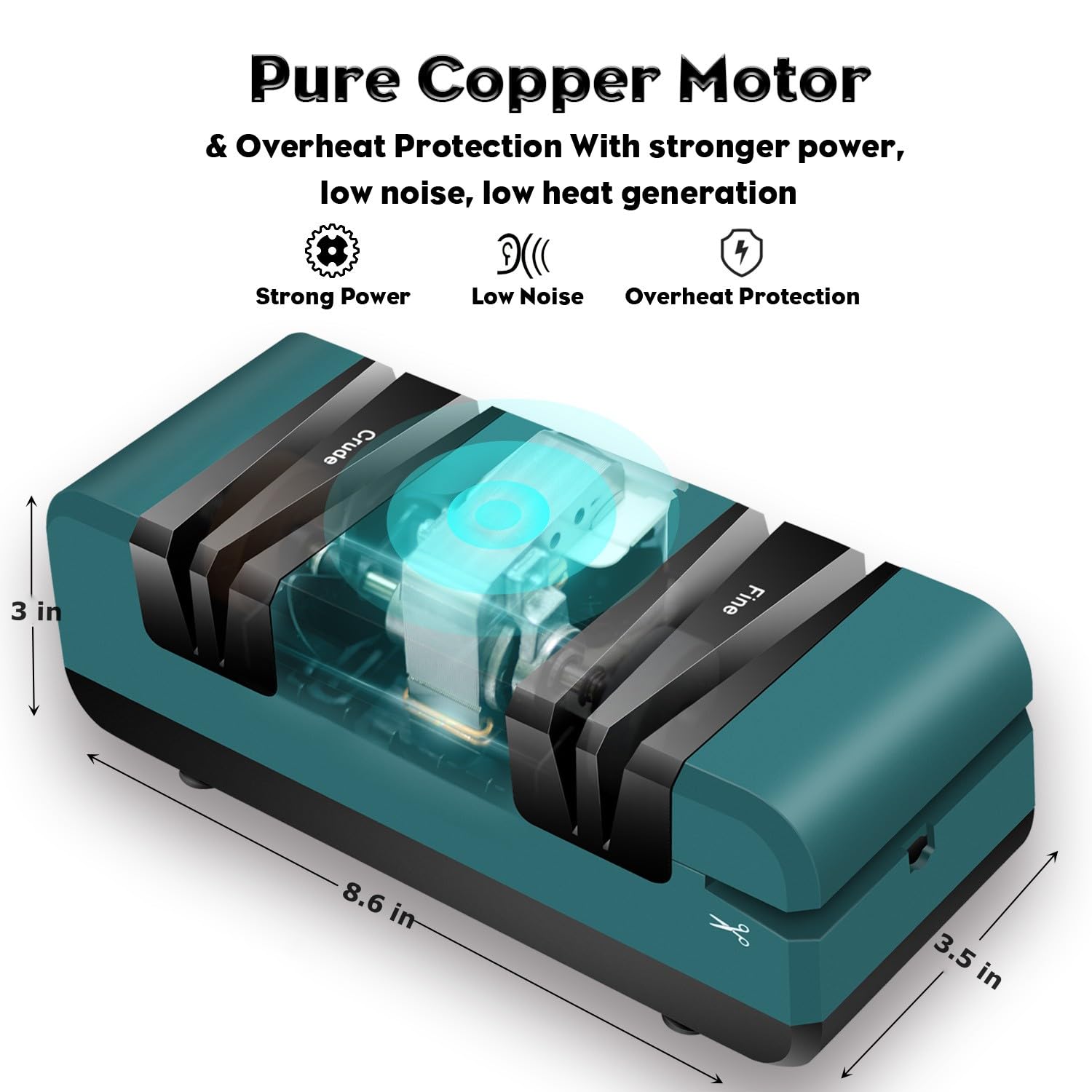 Enutogo Knife Sharpener, Electric Knife Sharpener with 2-Stages Sharpening & Polishing