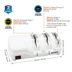 SHARPAL 198H 3 Stages Professional Electric Knife Sharpener, Diamond Roll Sharpener for Razor-Sharp Result