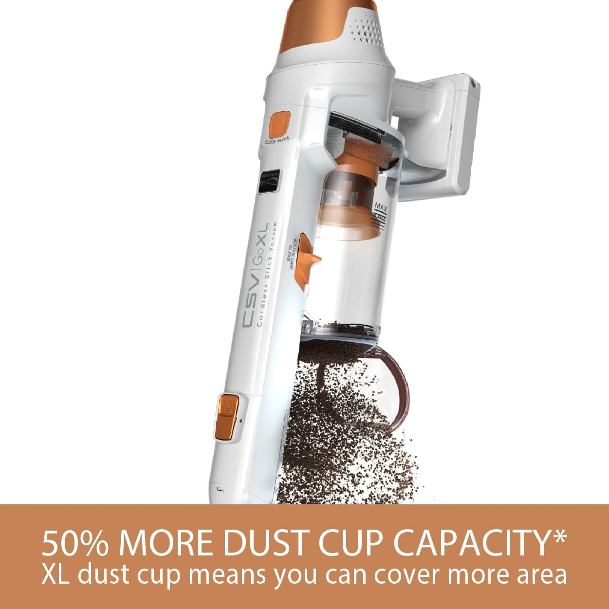 Kenmore DS4030 21.6V Cordless Stick Vacuum with EasyReach Wand, Lightweight Cleaner, Orange