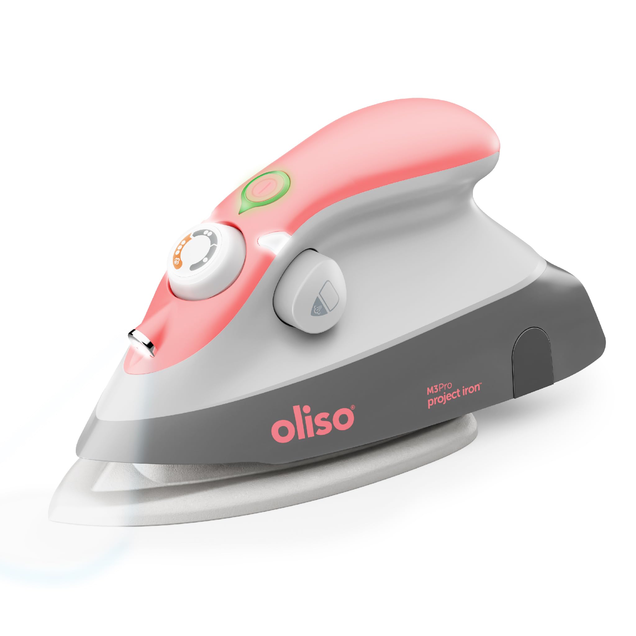 Oliso M3Pro Project Steam Iron with Solemate - 1000 Watt Ceramic Soleplate Steam Iron | Coral