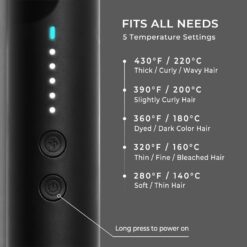 TYMO Airflow Styler 2.0 Curling Iron - Flat Iron Hair Straightener and Curler 2 in 1, 1.25 Inch Ionic Curling Wand, Black