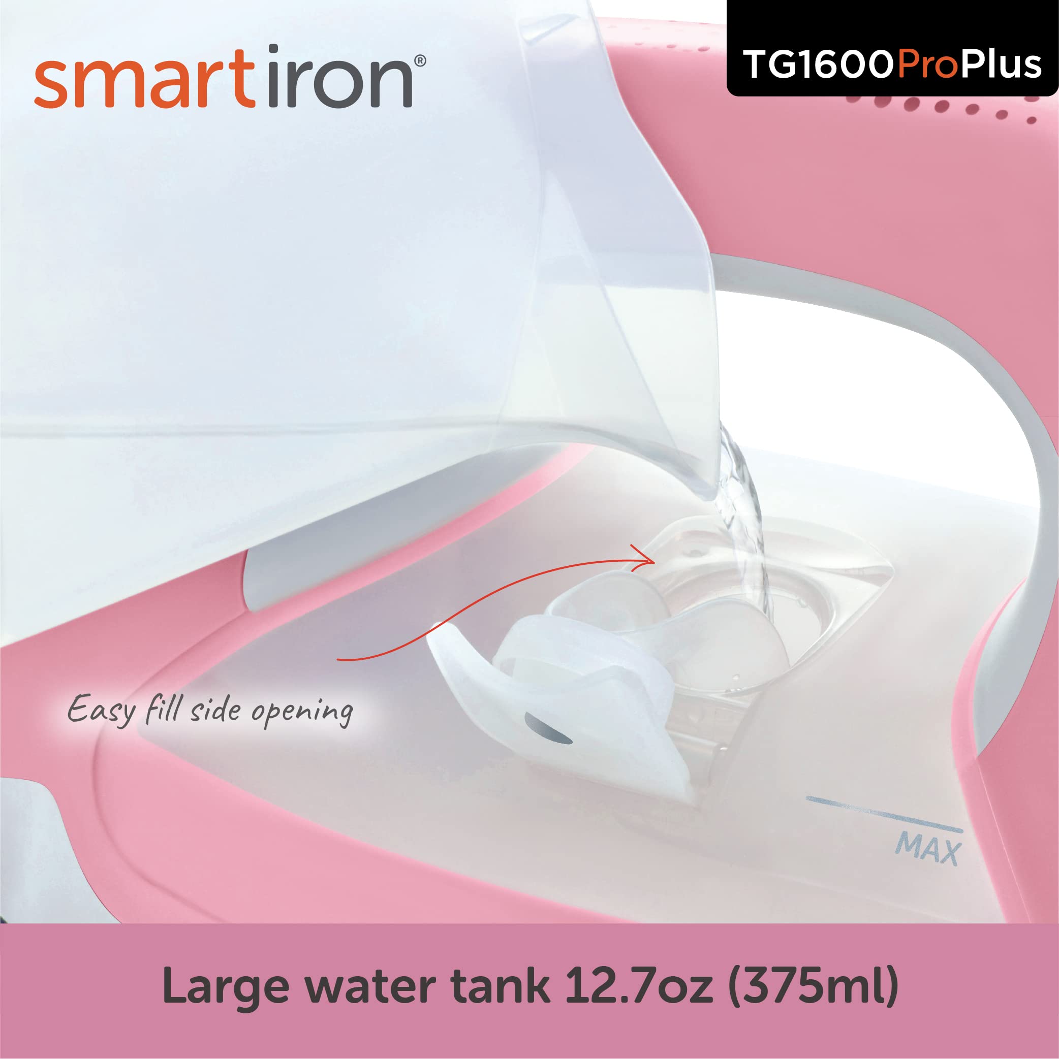 Oliso TG1600 Pro Plus 1800 Watt SmartIron with Auto Lift - for Clothes, Sewing, Quilting and Crafting Ironing, Pink