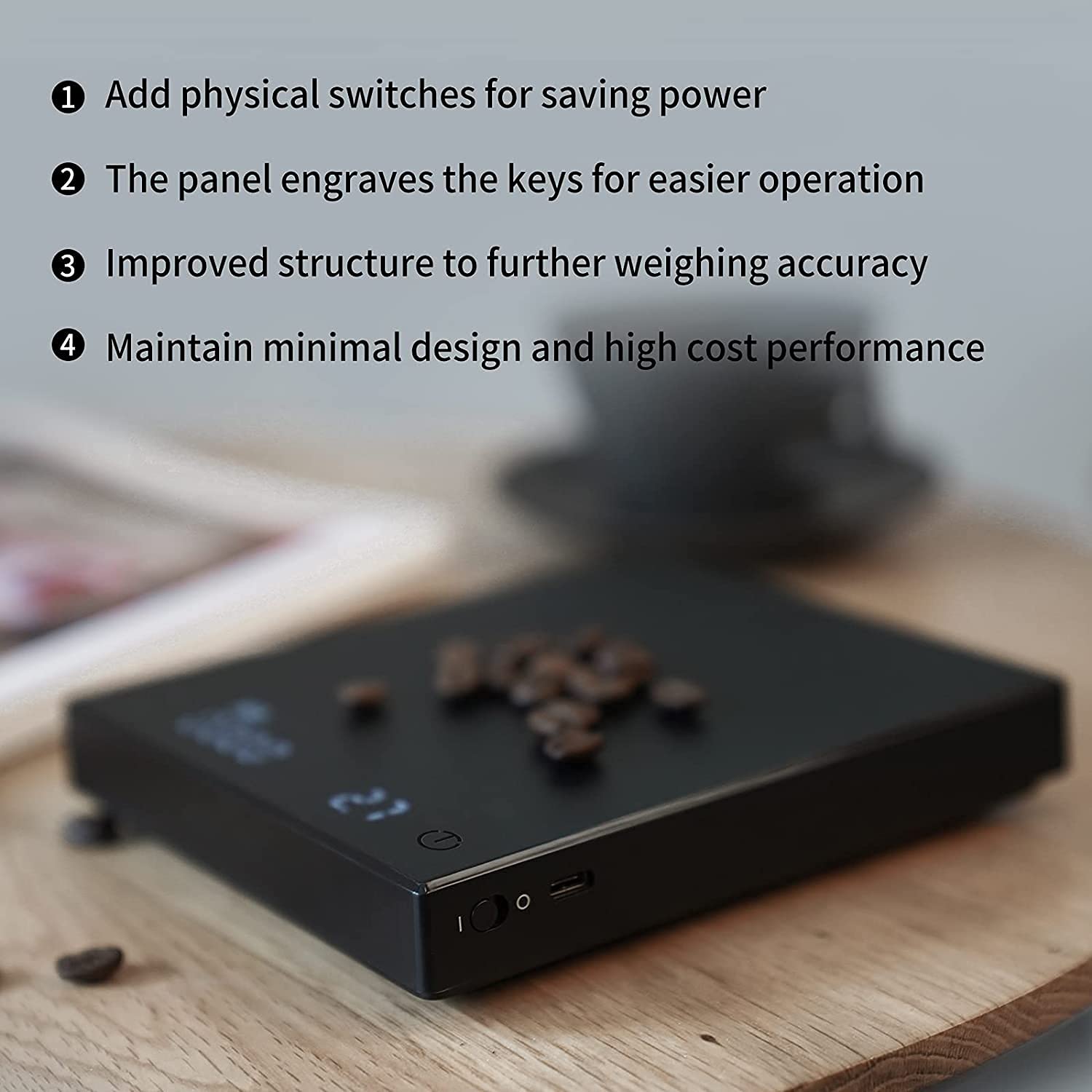 TIMEMORE Coffee Scale Basic 2.0 Electronic Espresso Scale with with Timer, 2000 Grams and Water Flow Rate and Timer Function